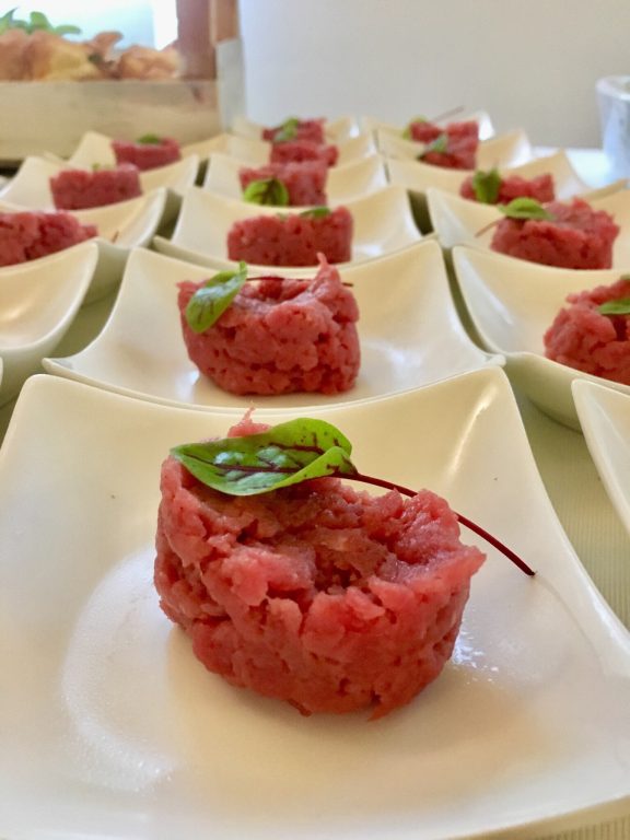 Tartar of Fassona, a traditional dishe of raw meat